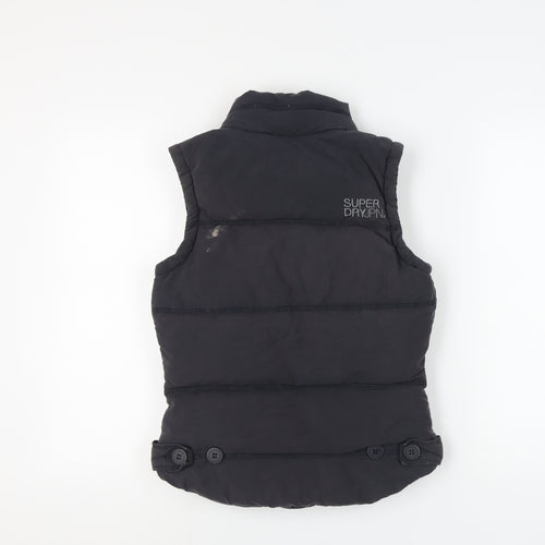 Superdry Women's Black Waistcoat S Puffer Jacket