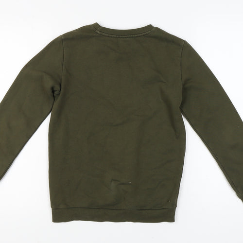 Puma Boys Green Pullover Sweatshirt Size L Crew Neck