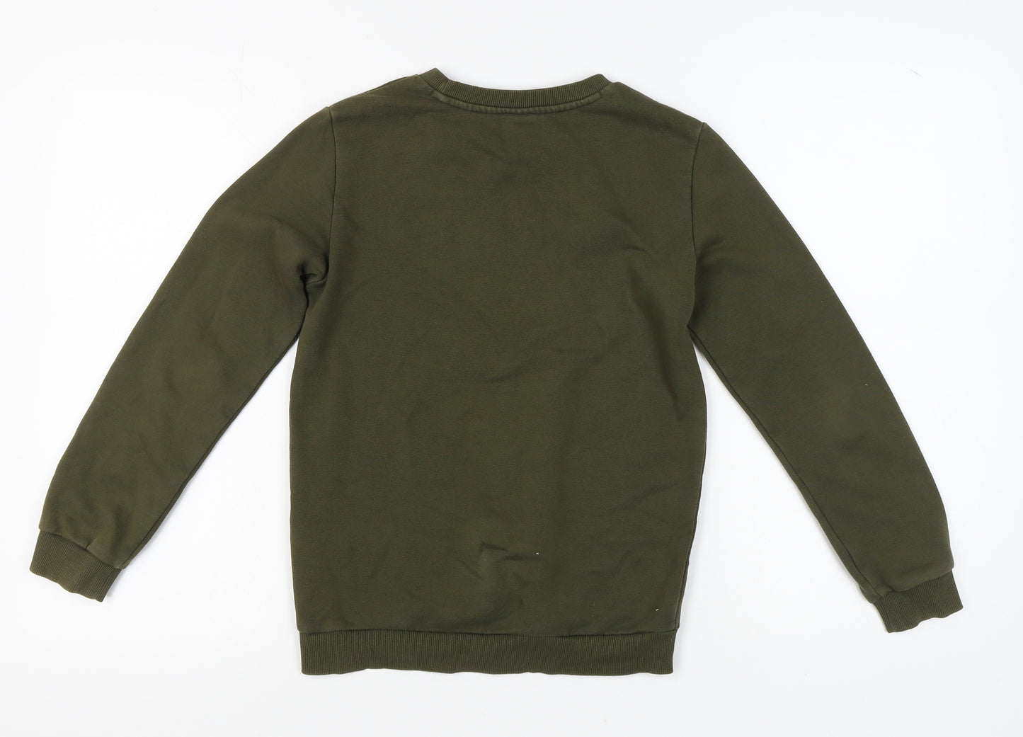 Puma Boys Green Pullover Sweatshirt Size L Crew Neck