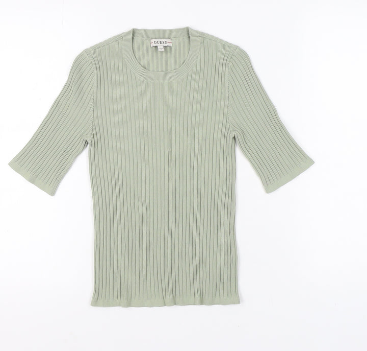 Guess Women’s Green 3/4 Sleeve Knit T-Shirt M