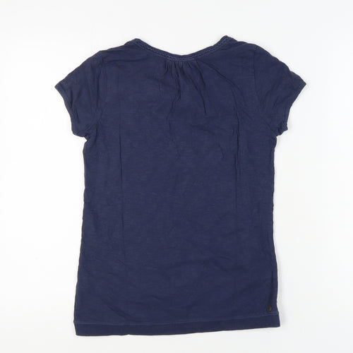 Fat Face Women's Blue Geometric T-Shirt Size 8