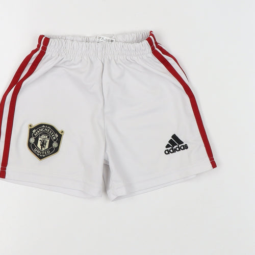 Adidas Boys White Football Athletic Shorts Size 6 Years