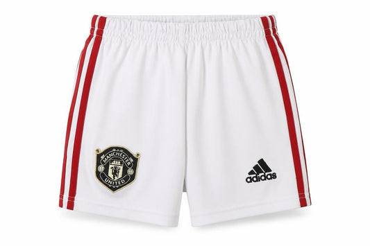 Front view of Adidas boys’ white football athletic shorts, size 6, years