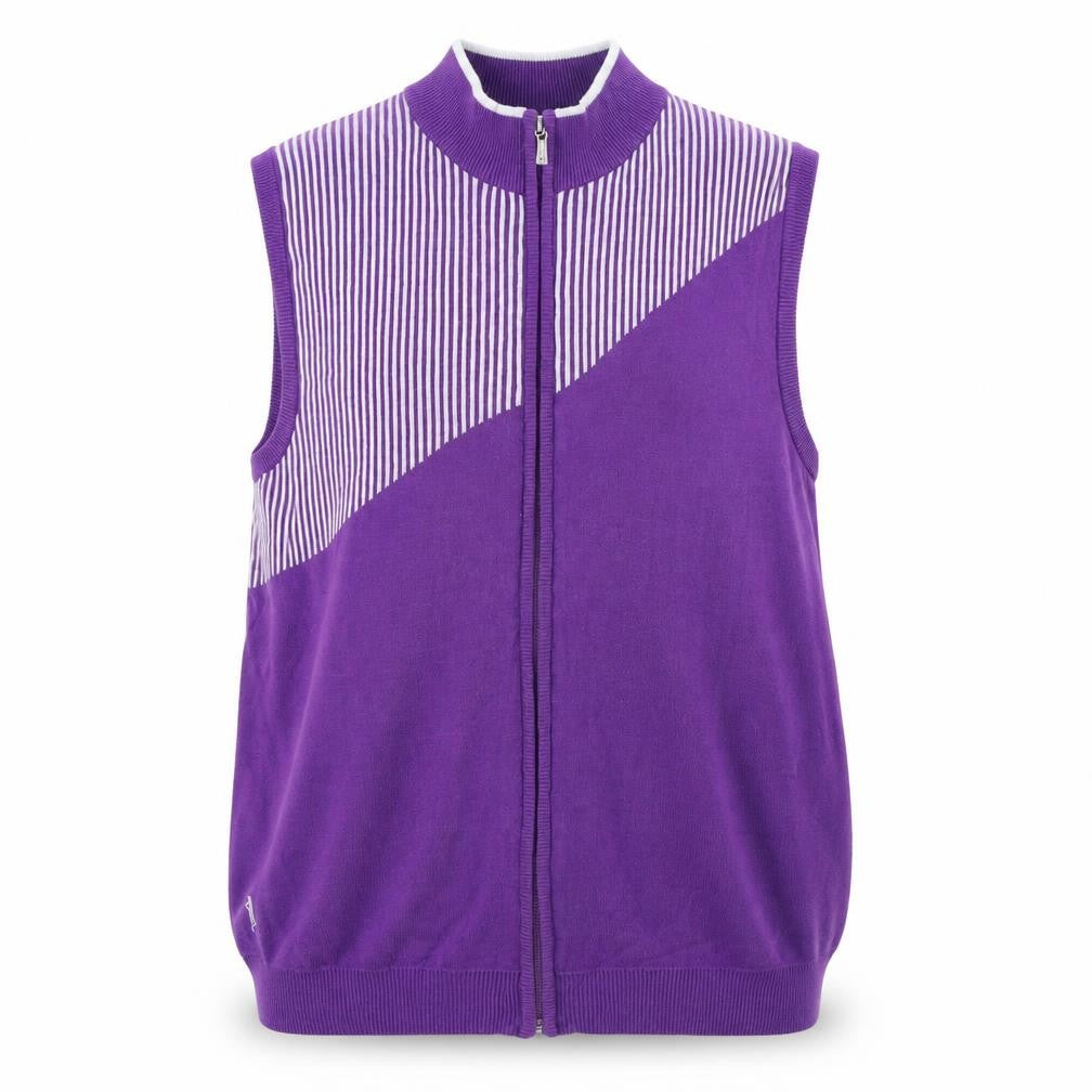 Glenmuir Women's Purple Vest Jumper, Size L, Full Zip