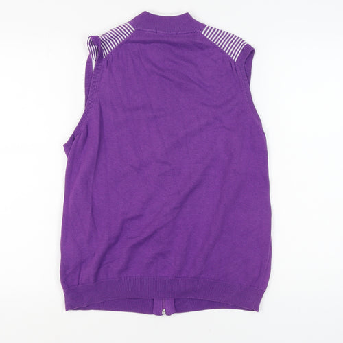 Glenmuir Women's Purple Vest Jumper, Size L, Full Zip
