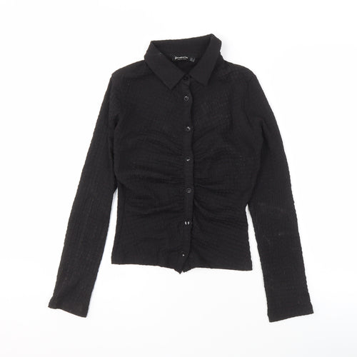 Stradivarius Women's Black Button-Up Shirt Size S