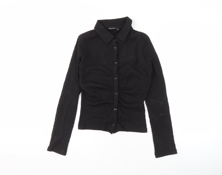 Stradivarius Women's Black Button-Up Shirt Size S