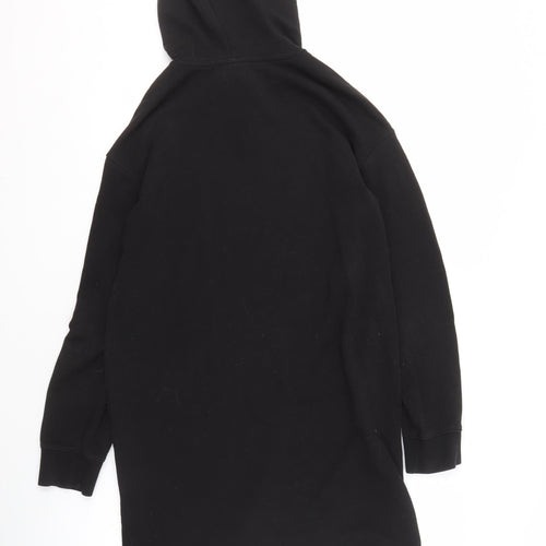 H&M Women's Black Hoodie with Logo, Size 8