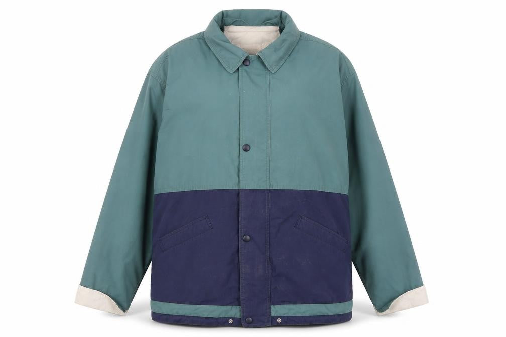 Front view of C&A unisex green blue jacket, size 46, casual