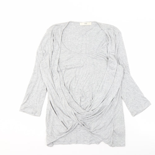 Marks & Spencer Women's Grey Cardigan, Size 16, Scoop Neck