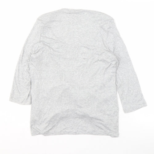 Marks & Spencer Women's Grey Cardigan, Size 16, Scoop Neck