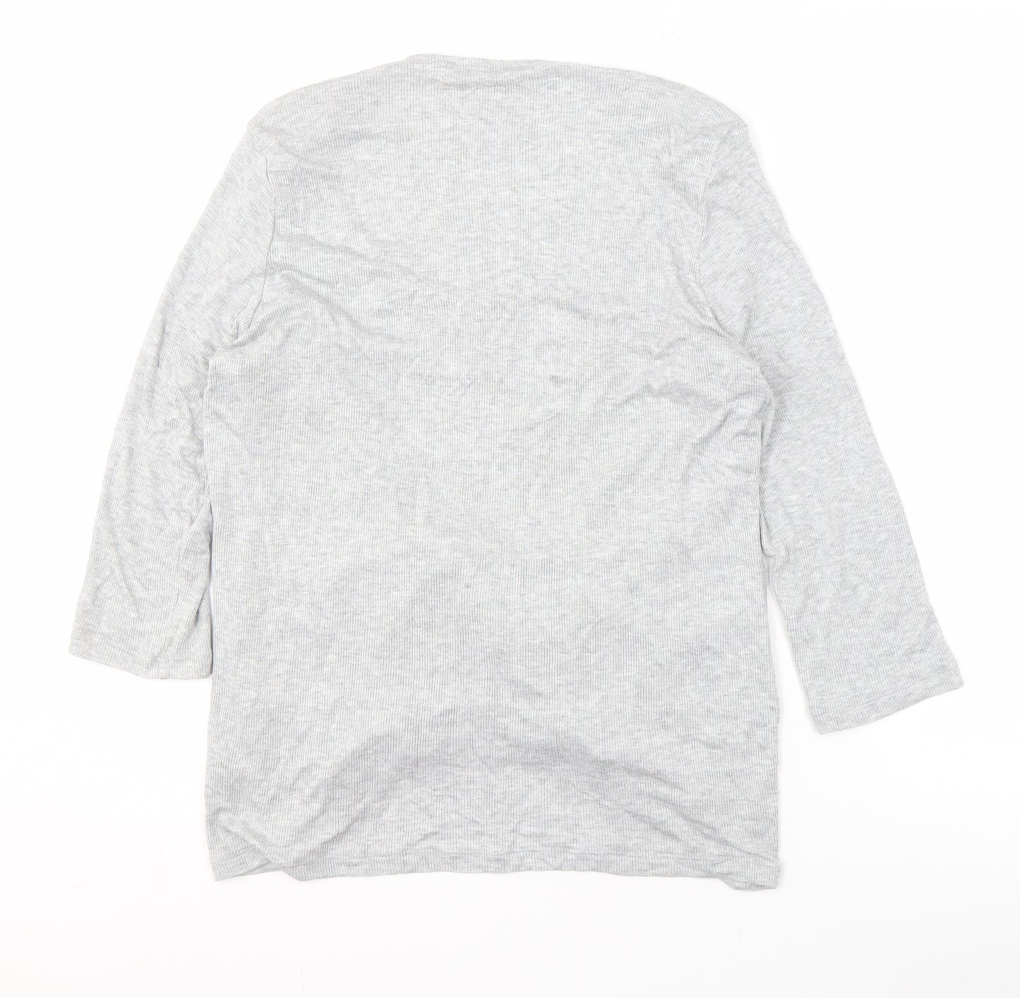 Marks & Spencer Women's Grey Cardigan, Size 16, Scoop Neck