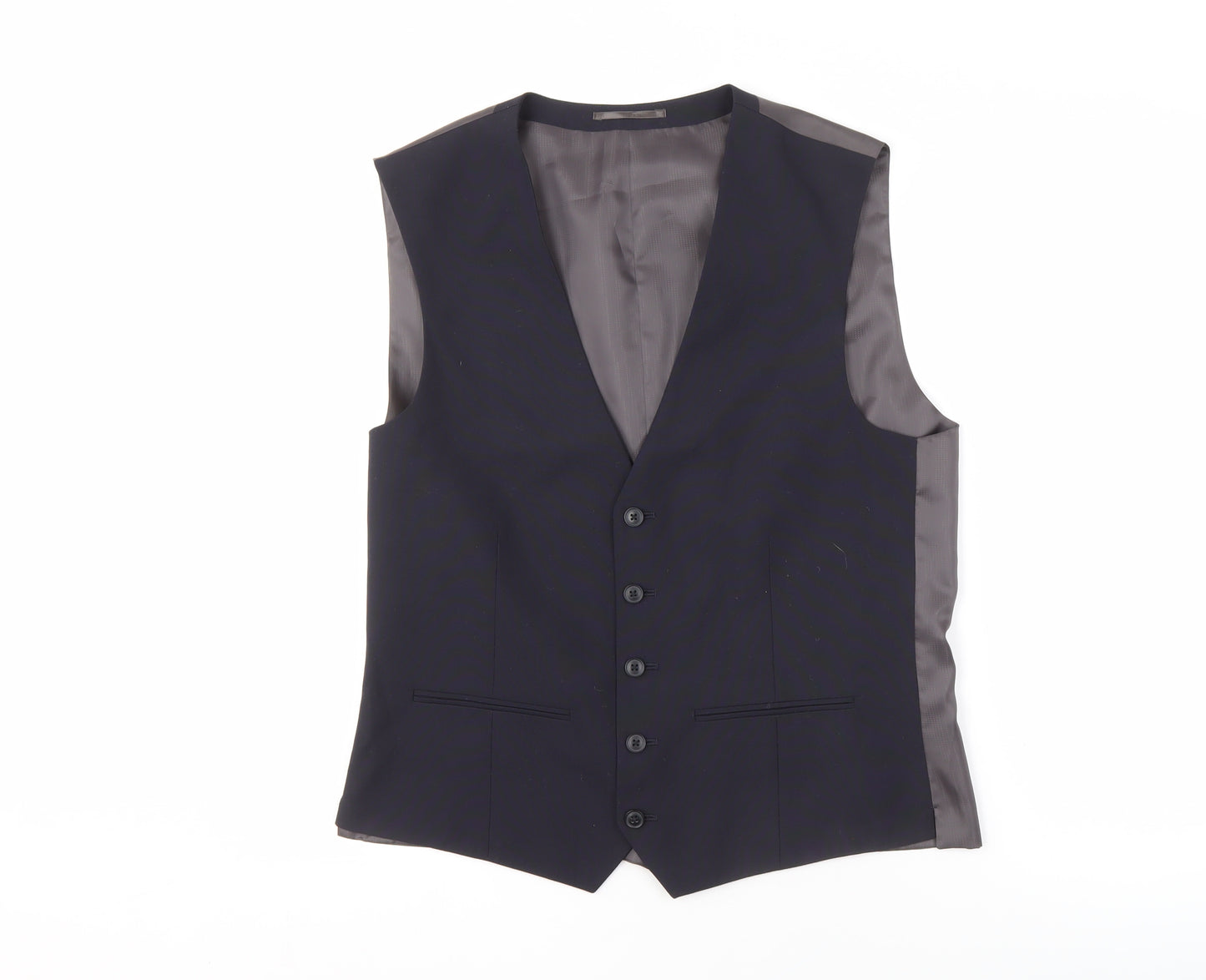 Next Men's Blue Suit Waistcoat, Size 40R, Business Style
