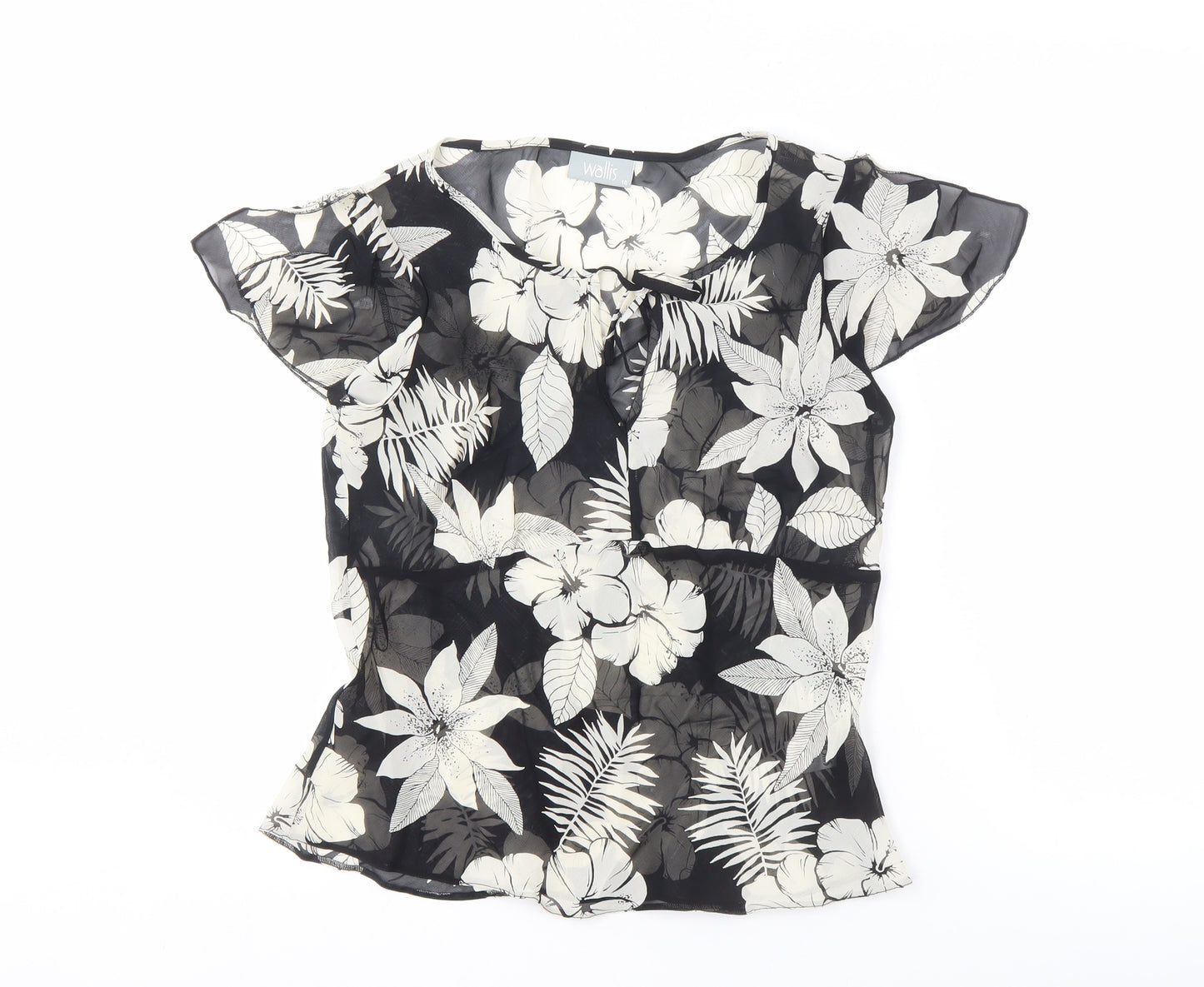 Wallis Women's Black Floral Blouse Size 14