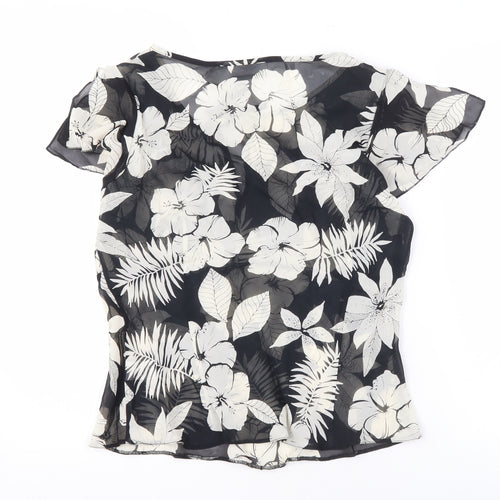 Wallis Women's Black Floral Blouse Size 14