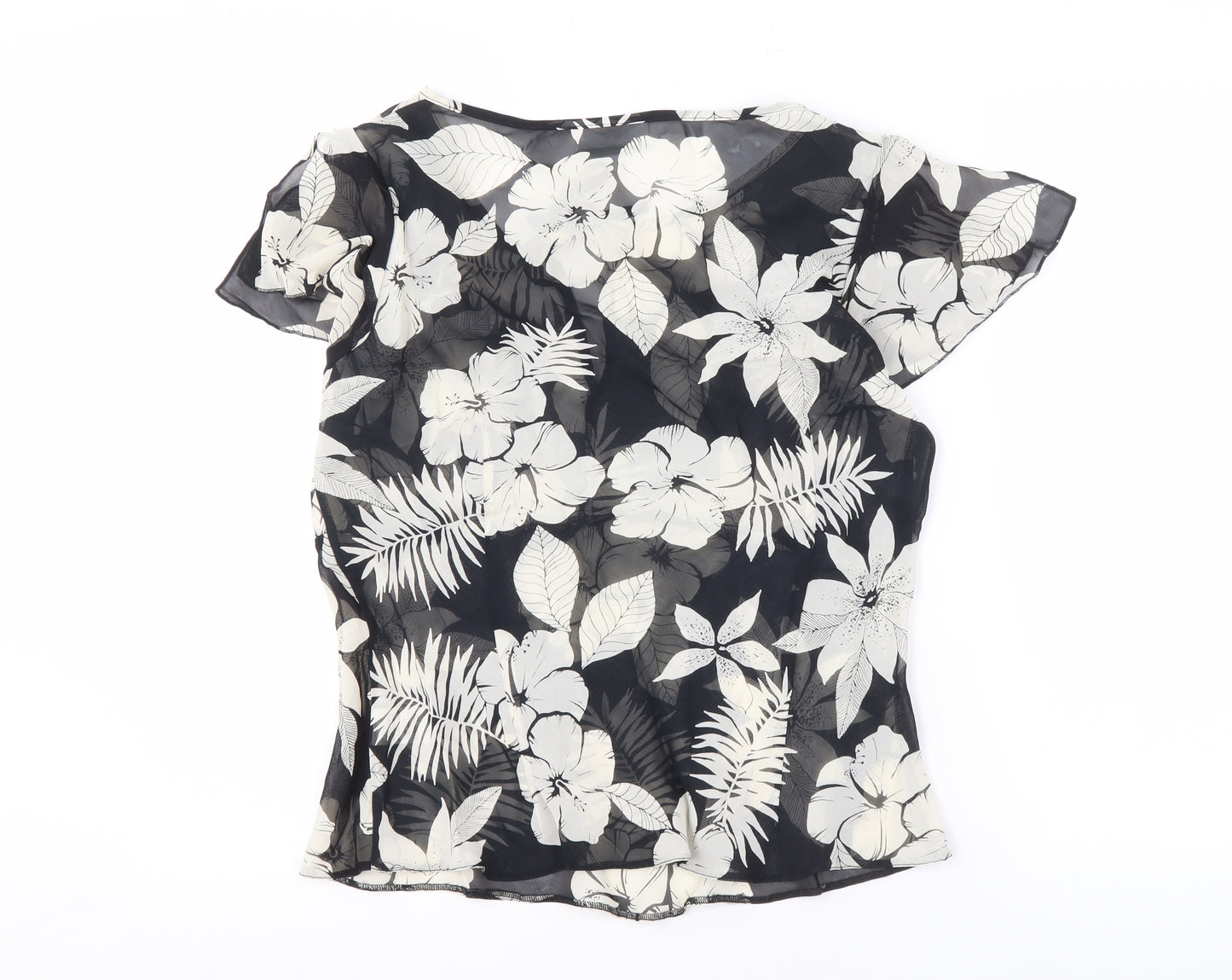 Wallis Women's Black Floral Blouse Size 14