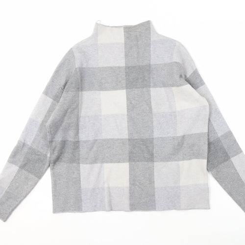 Tahari Women's Grey Check Pullover Jumper Size M