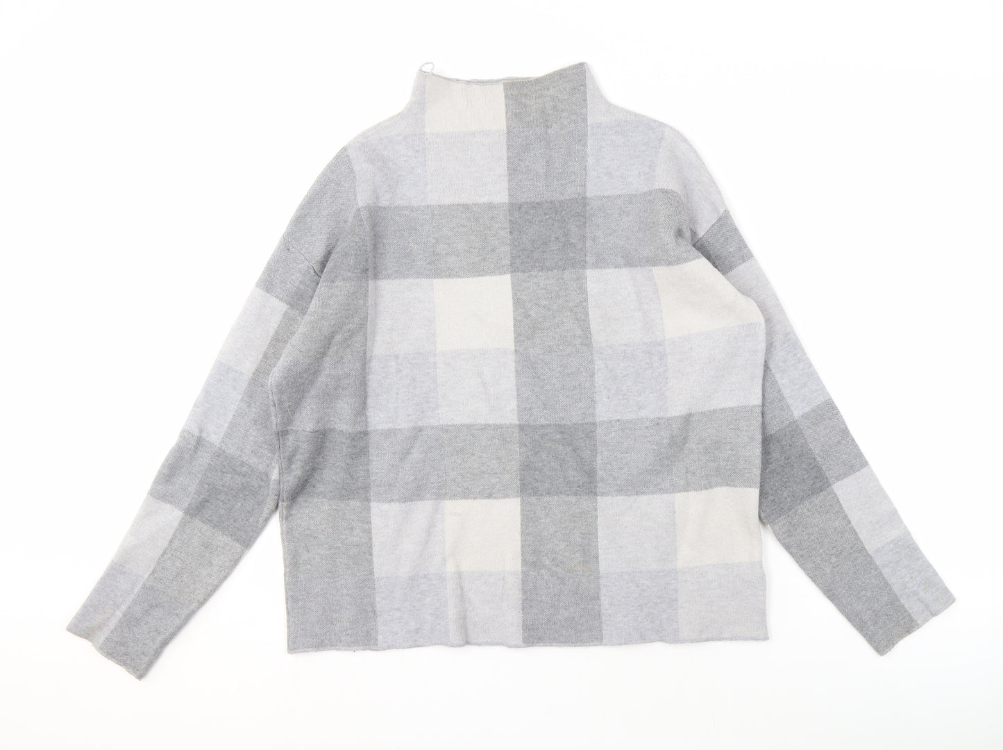 Tahari Women's Grey Check Pullover Jumper Size M