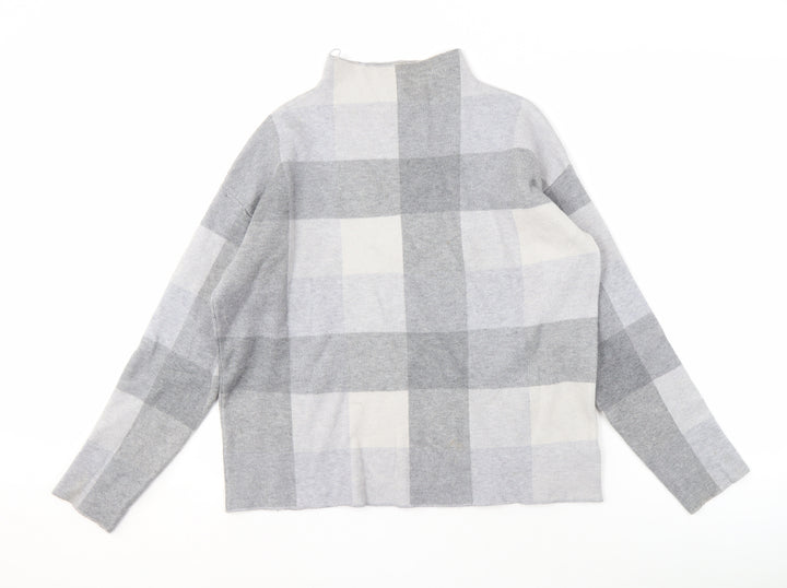 Tahari Women's Grey Check Pullover Jumper Size M