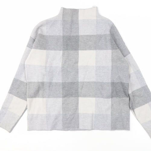 Tahari Women's Grey Check Pullover Jumper Size M