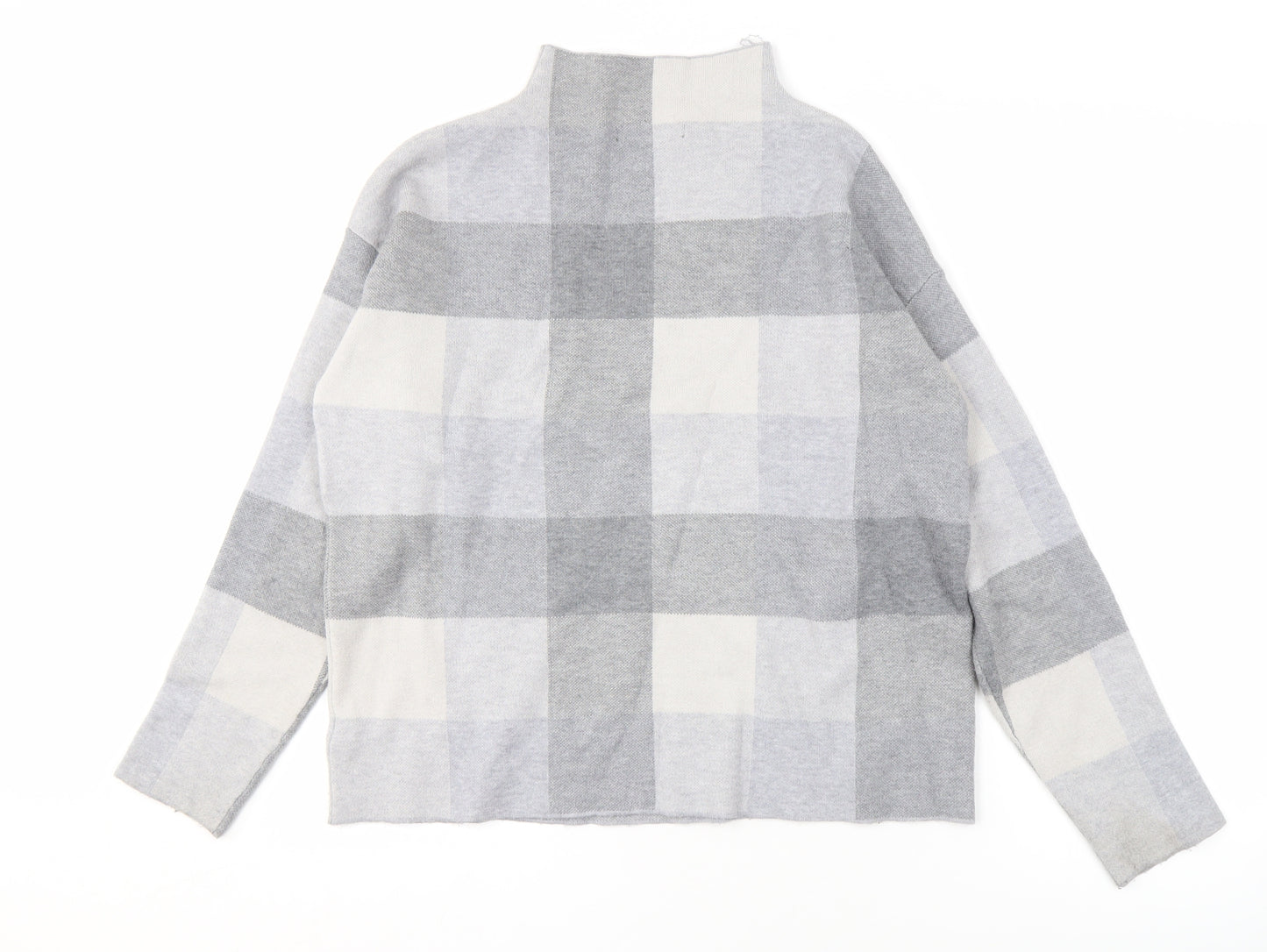 Tahari Women's Grey Check Pullover Jumper Size M