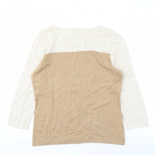 Next Women's Beige Pullover Jumper, Size 14, Boat Neck