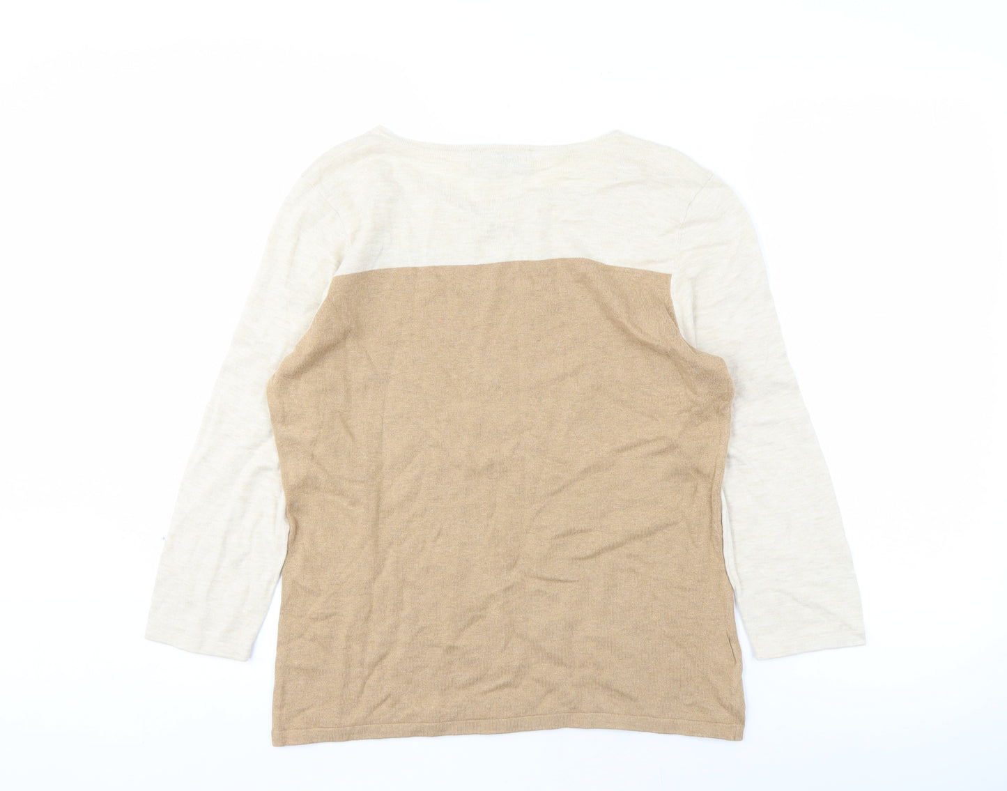 Next Women's Beige Pullover Jumper, Size 14, Boat Neck