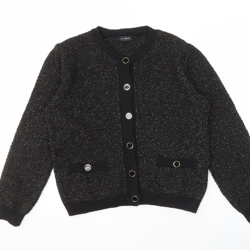 Et Vous Women's Black Cardigan, Size 14, Button Accent