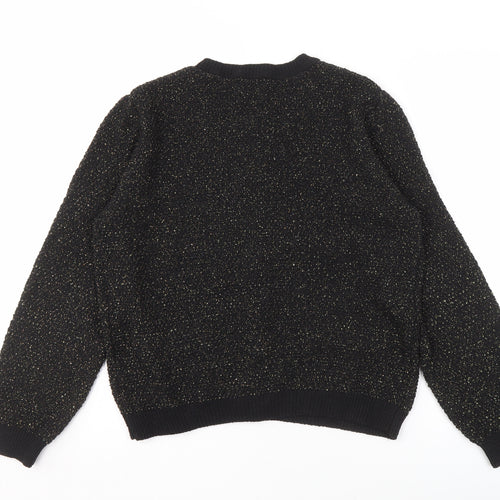 Et Vous Women's Black Cardigan, Size 14, Button Accent