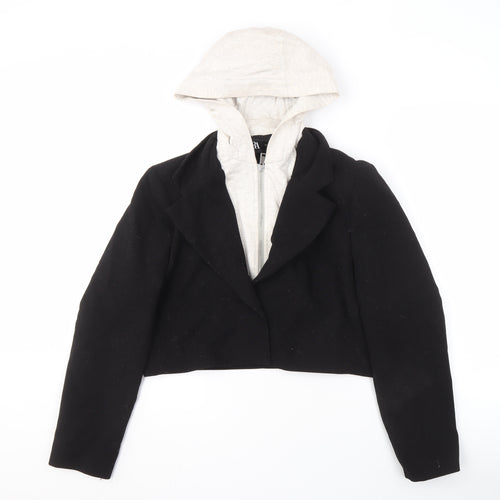 Zara Women’s Black Cropped Hooded Blazer Size M