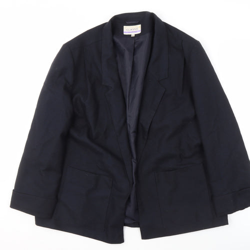 Allders Women's Navy Blue Blazer Size 20 - Classic Style