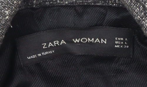 Zara Women's Grey Blazer Lined Work Jacket L
