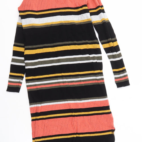 Simplicity Women's Black Multicoloured Striped Dress