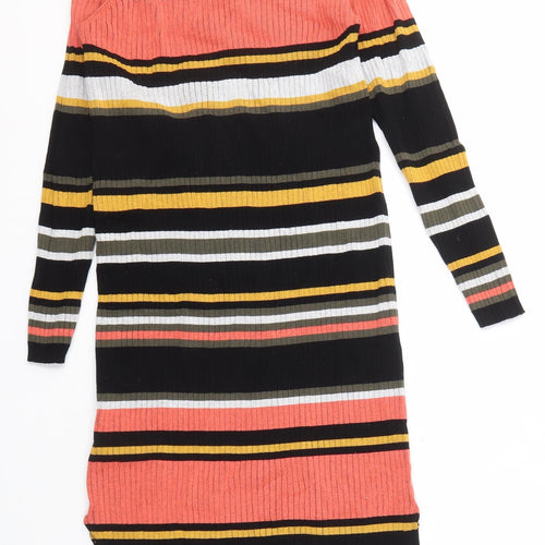 Simplicity Women's Black Multicoloured Striped Dress