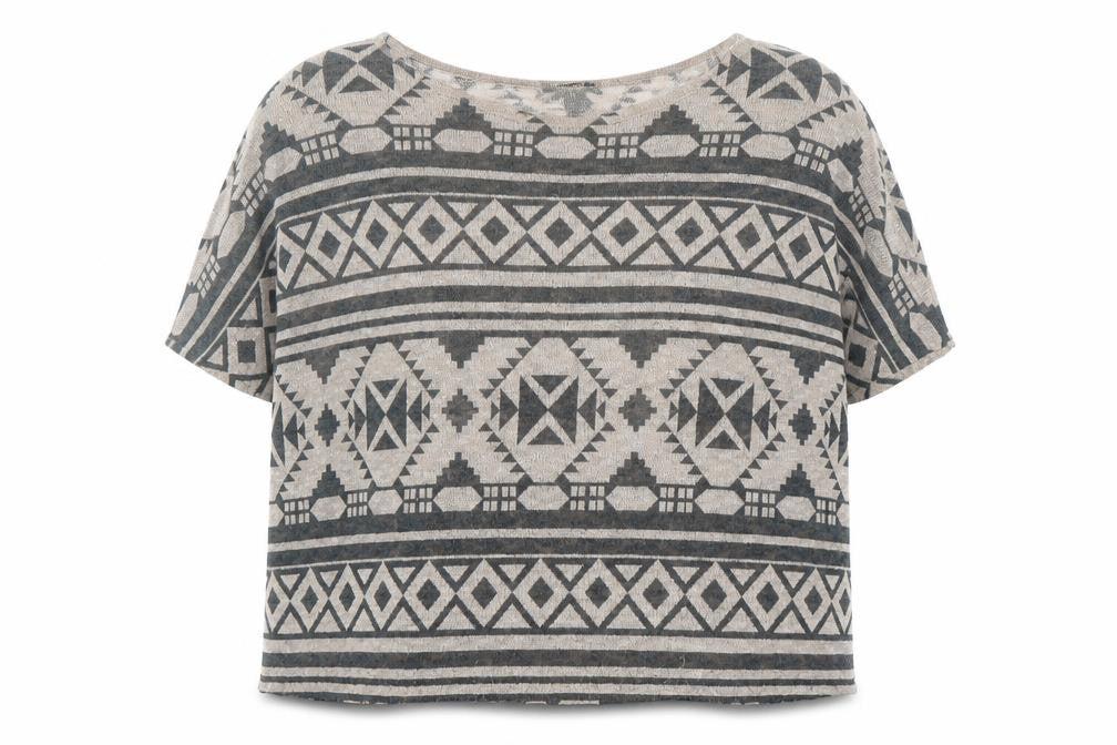 Forever 21 Women's Beige Geometric Pullover Jumper M