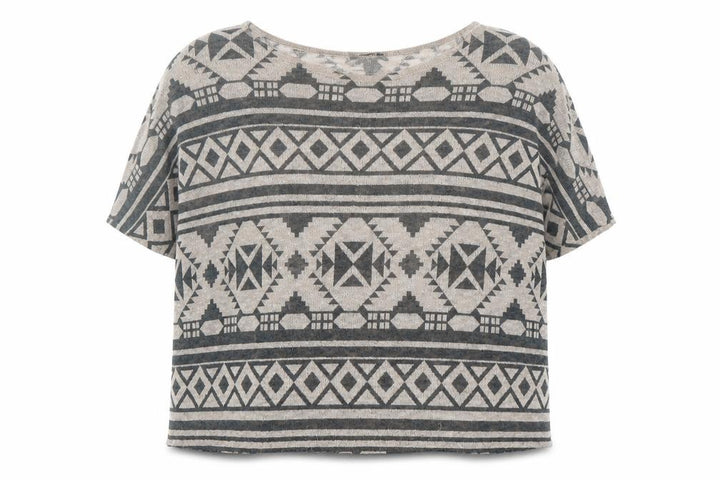 Forever 21 Women's Beige Geometric Pullover Jumper M