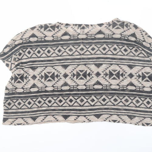 Forever 21 Women's Beige Geometric Pullover Jumper M