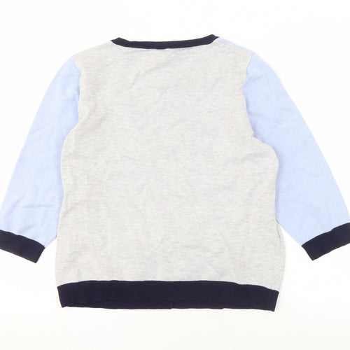 M&Co Women's Blue Colourblock Pullover Jumper Size 18