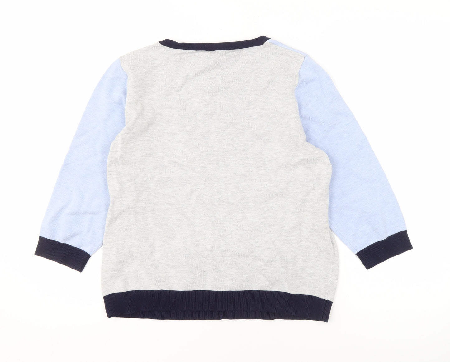 M&Co Women's Blue Colourblock Pullover Jumper Size 18