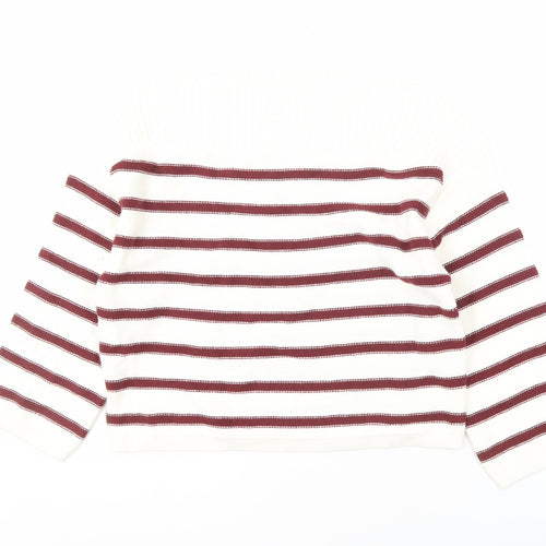 H&M Women's Red White Striped Pullover Jumper Size 12