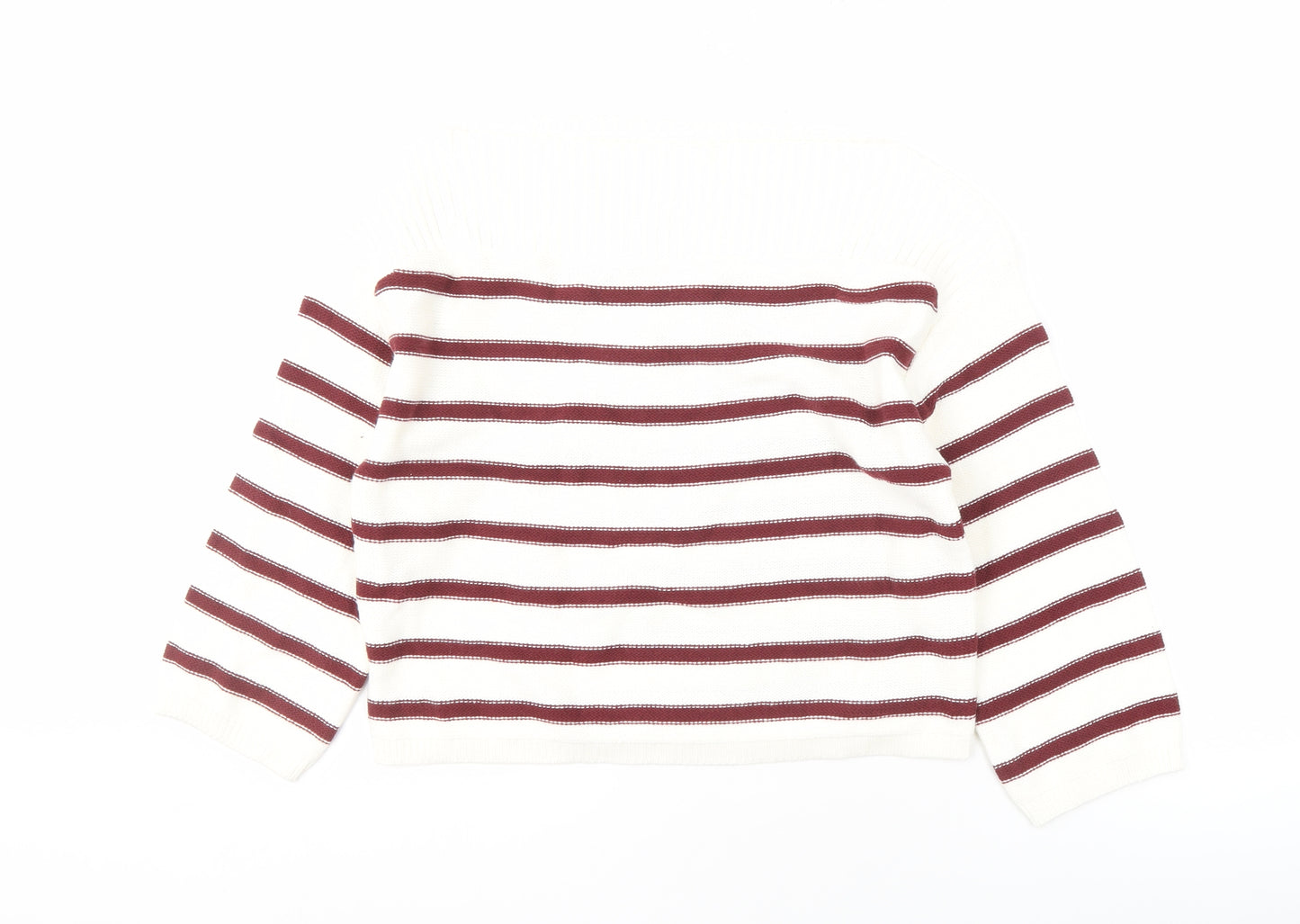 H&M Women's Red White Striped Pullover Jumper Size 12