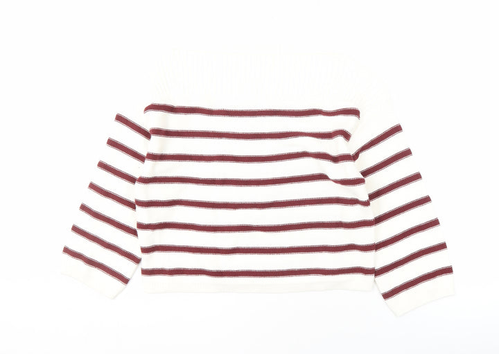H&M Women's Red White Striped Pullover Jumper Size 12