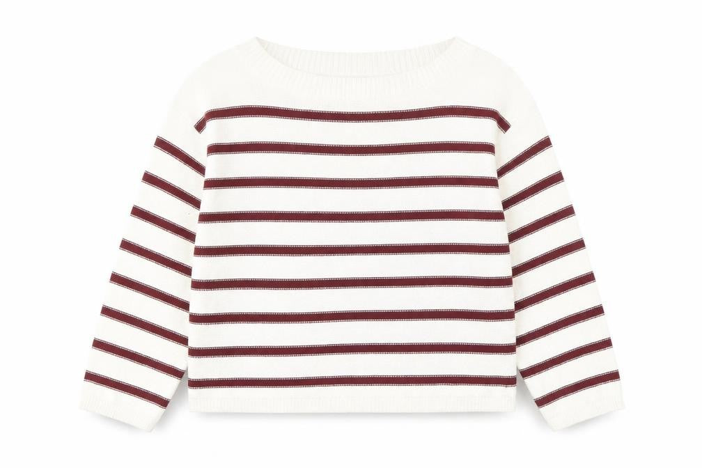 Front view of H&M Women's Red White Striped jumper, size 12