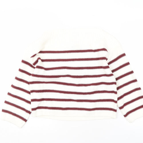 H&M Women's Red White Striped Pullover Jumper Size 12