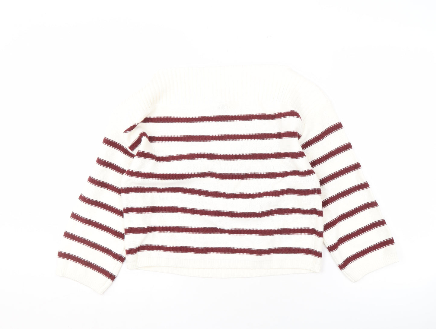 H&M Women's Red White Striped Pullover Jumper Size 12