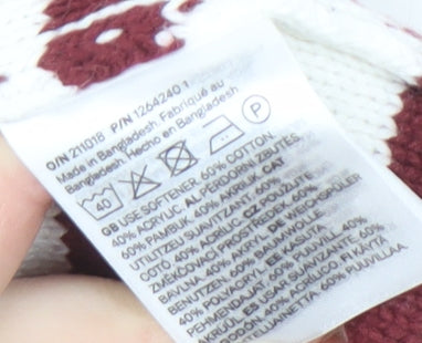 H&M Women's Red White Striped Pullover Jumper Size 12