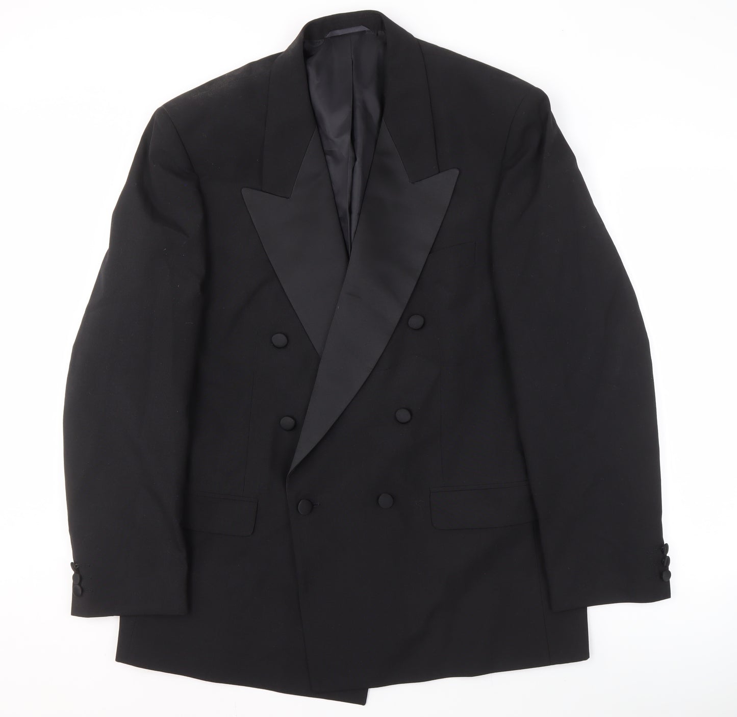 SCOTT Men's Black Double-Breasted Tuxedo Blazer 44L