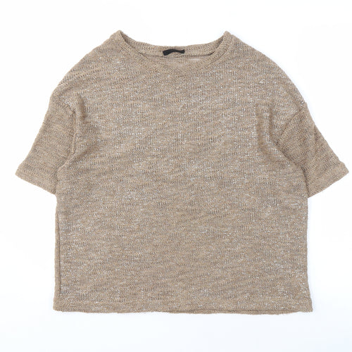 Topshop Women's Beige Pullover Knit Jumper, Size 12