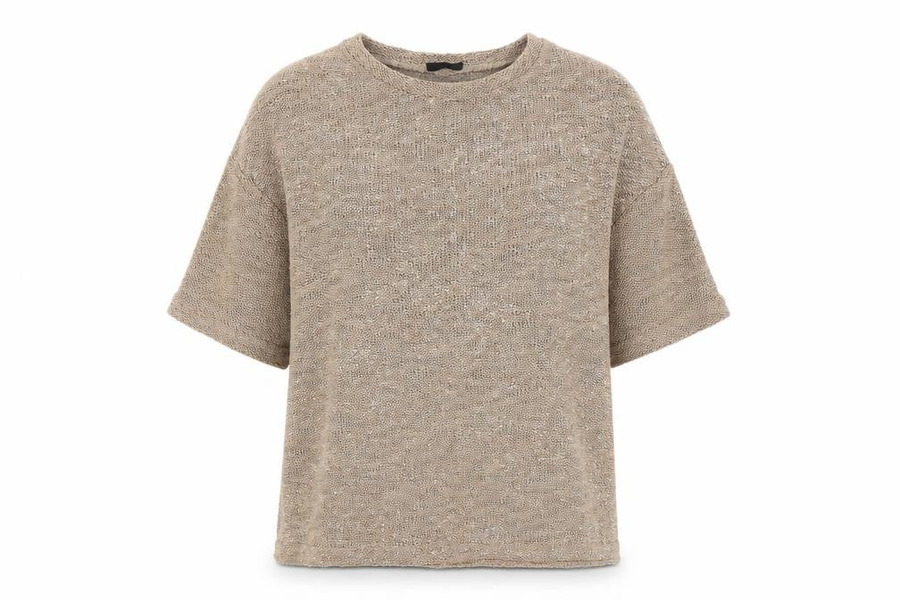 Front view of Topshop Women's Beige Pullover Knit Jumper, size 12