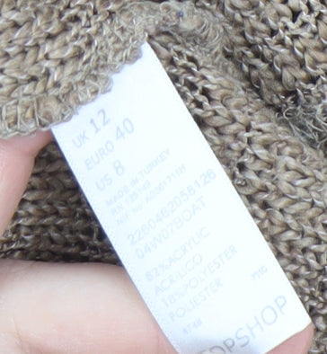 Topshop Women's Beige Pullover Knit Jumper, Size 12